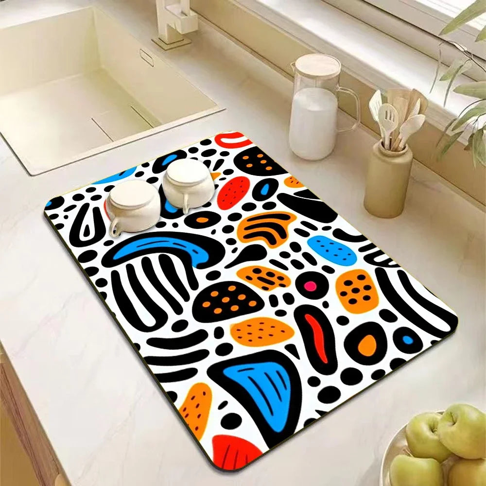 tapis cuisine gris antidérapant absorbant séchage rapide caoutchouc protection plan travail moderne