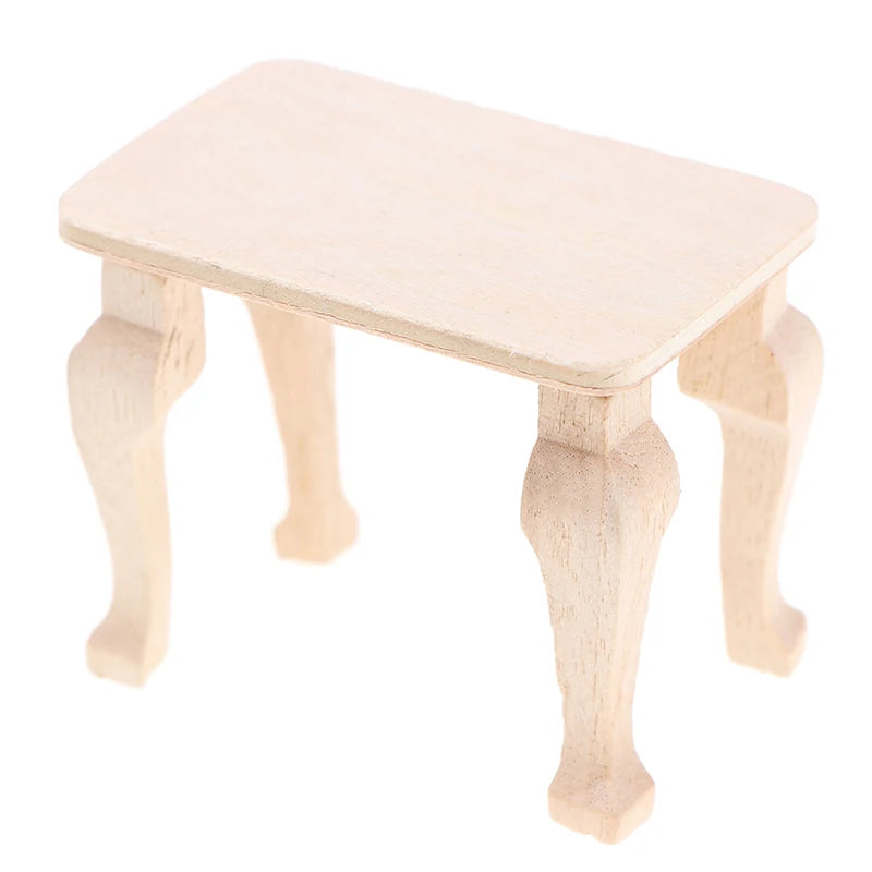 table bois miniature décoration maison poupée tasses gris rose élémentaire classique