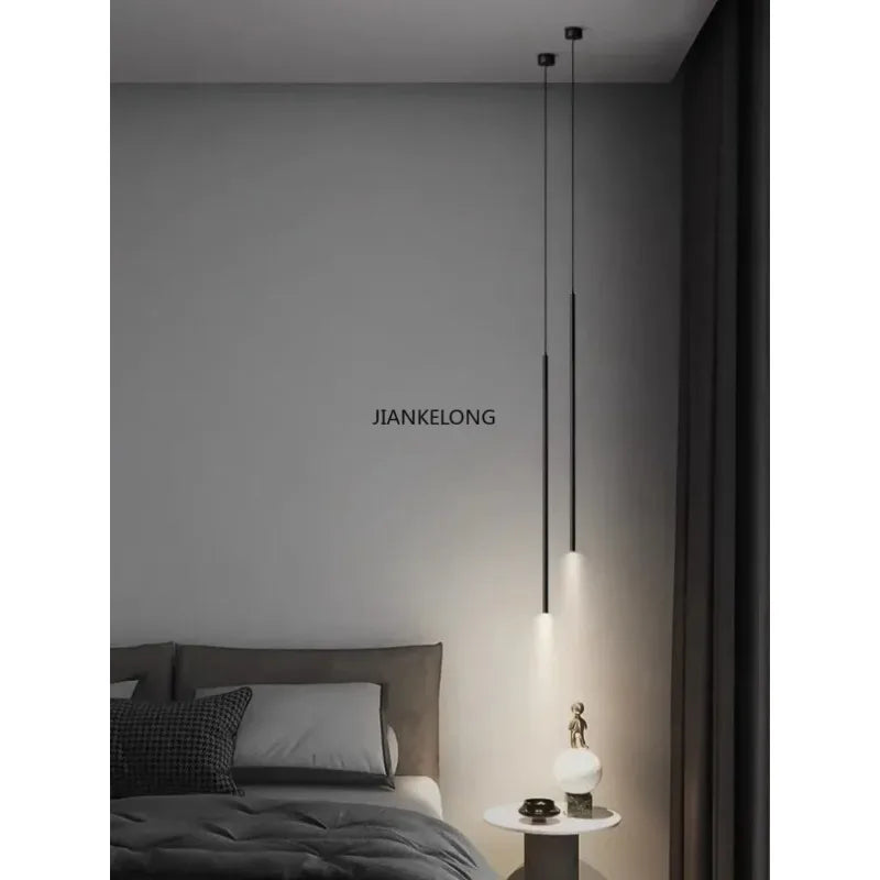 lampe suspension moderne noir lisse opaque 4000K 3000K 6000K chambre salon