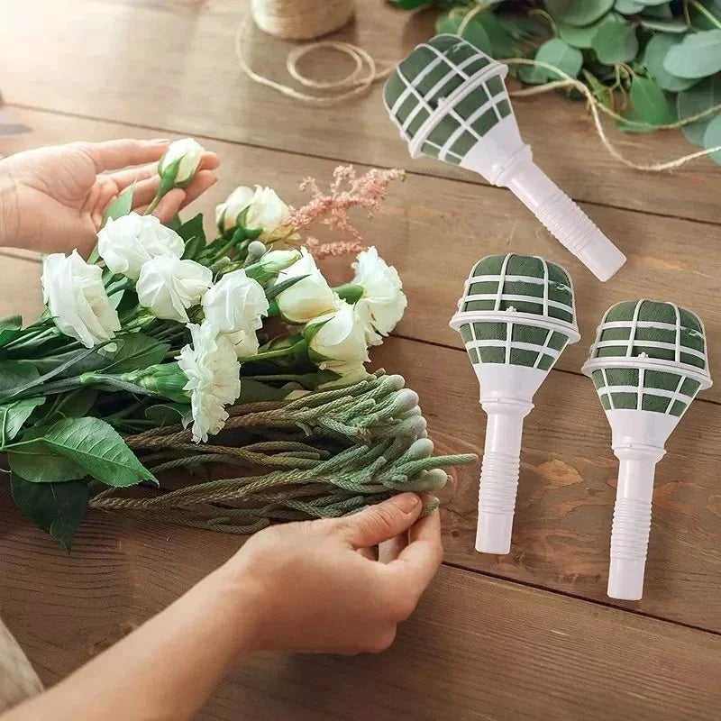 porte bouquet mousse florale mariage décoration intérieure utilitaire blanc vert fleurs artificielles