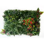 mural végétal artificiel feuilles fleurs moderne extérieur intérieur vert blanc