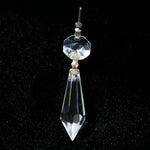 boucles d'oreilles violet clair cristal faceté classique oreillettes