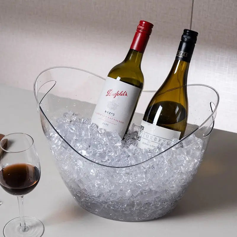 seau glace transparent 8l bouteilles champignons alcool bouteille verre vin pommes raisins cocktail moderne