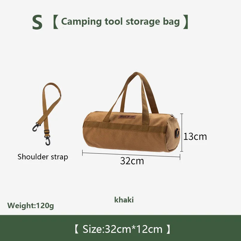 sac main khaki vert armée noir toile épaisse pratique robuste poignées amovibles campagne outils