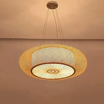 lampe suspendue bambou tissé rotin moderne rustique 40 50 60 80 cm beige clair
