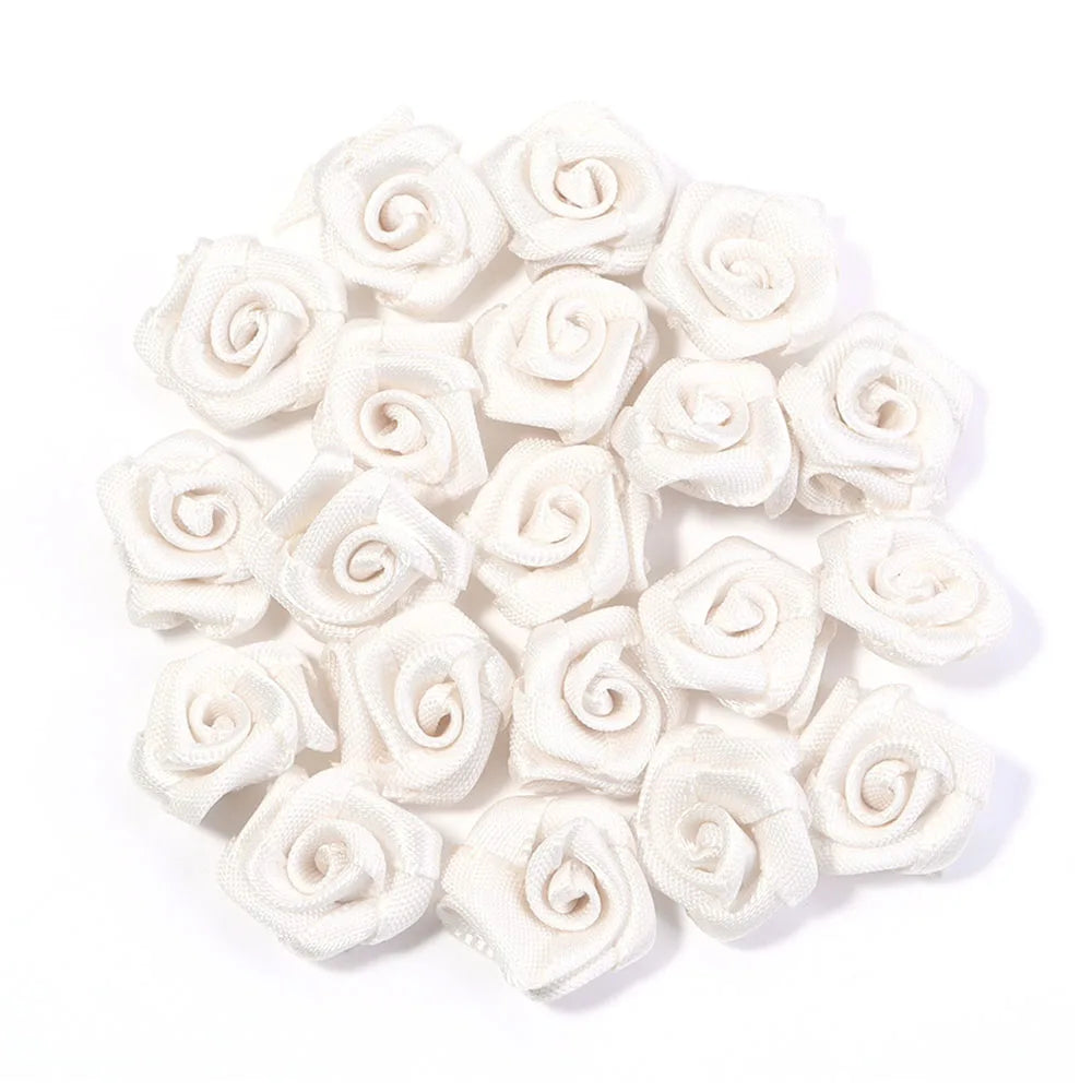 fleurs artificielles roses polyester clips décorations mariage anniversaire intérieur 1.5cm