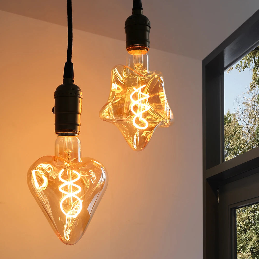 ampoules led transparentes spirale dorée vintage filament e27 220v 4w a60 st64 t45 g80