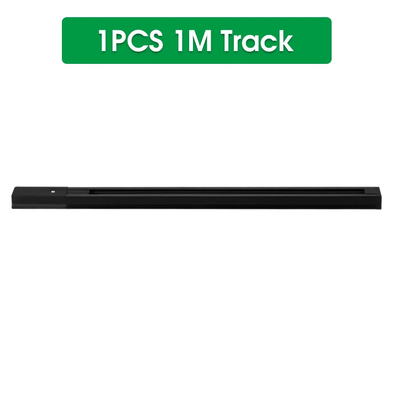rails lumière led moderne noirs 1m 05m connecteurs droit boîte