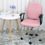 housse chaise moderne polyester coton gris rose bleu noir blanc vert triangles chiens textes