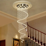 suspension lumineuse spirale transparente moderne sans remote lumière chambre salon