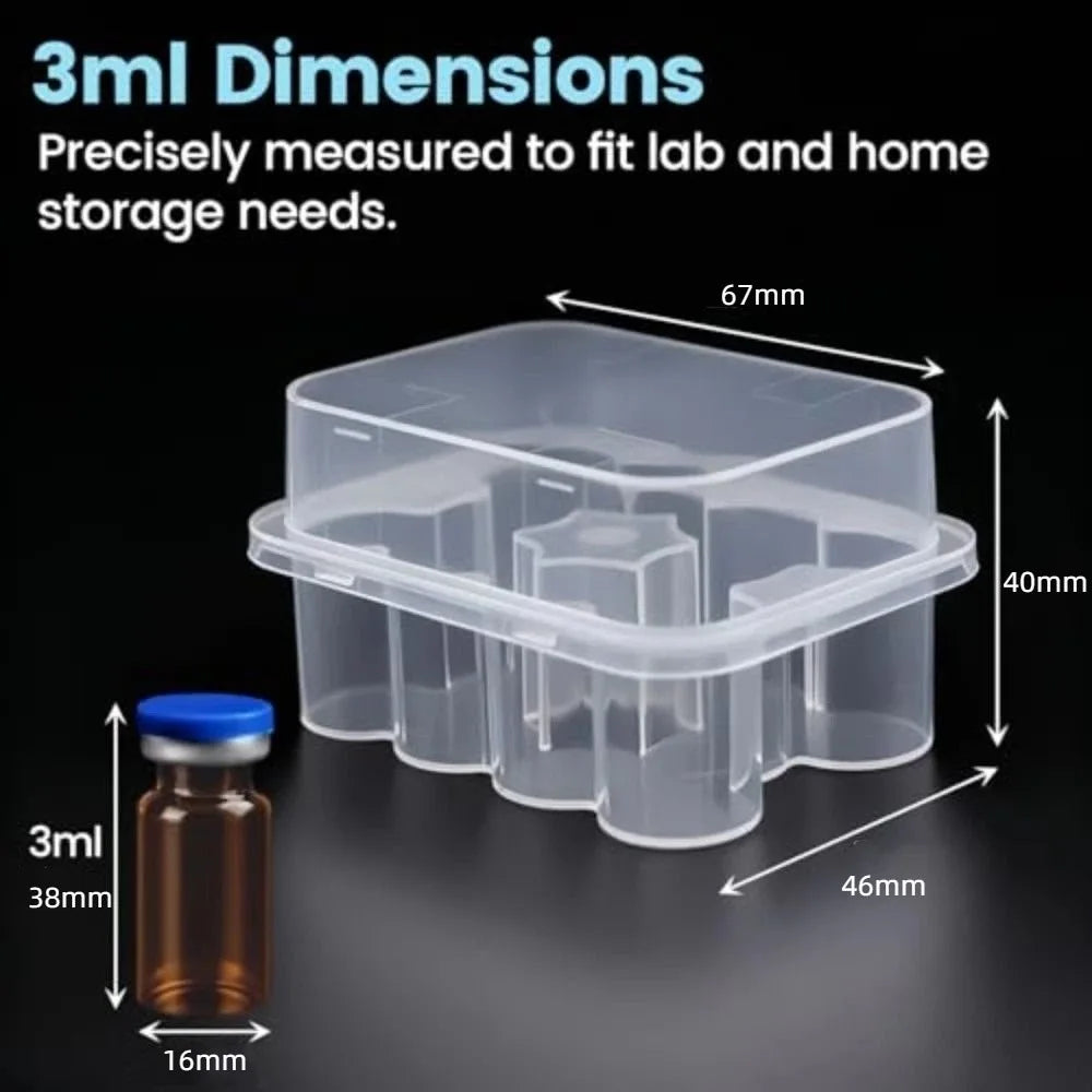 boîte rangement flacons transparente moderne 10 slots ml respectueuse environnement pratique