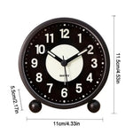 horloge table classique minmaliste noir blanc vert fluorescent numéros quartz pieds sphériques