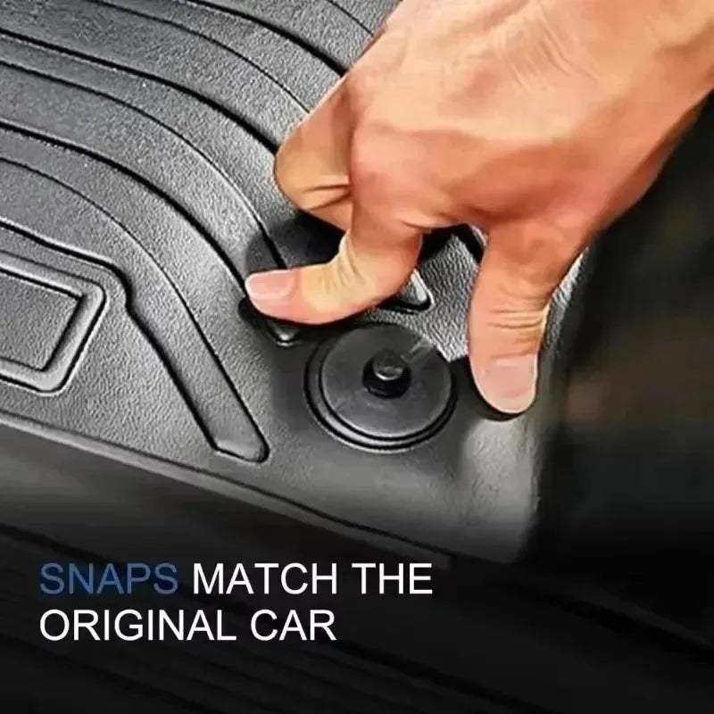 tapis sol voiture noir rayures horizontales moderne antidérapant waterproof clips inclusion full set