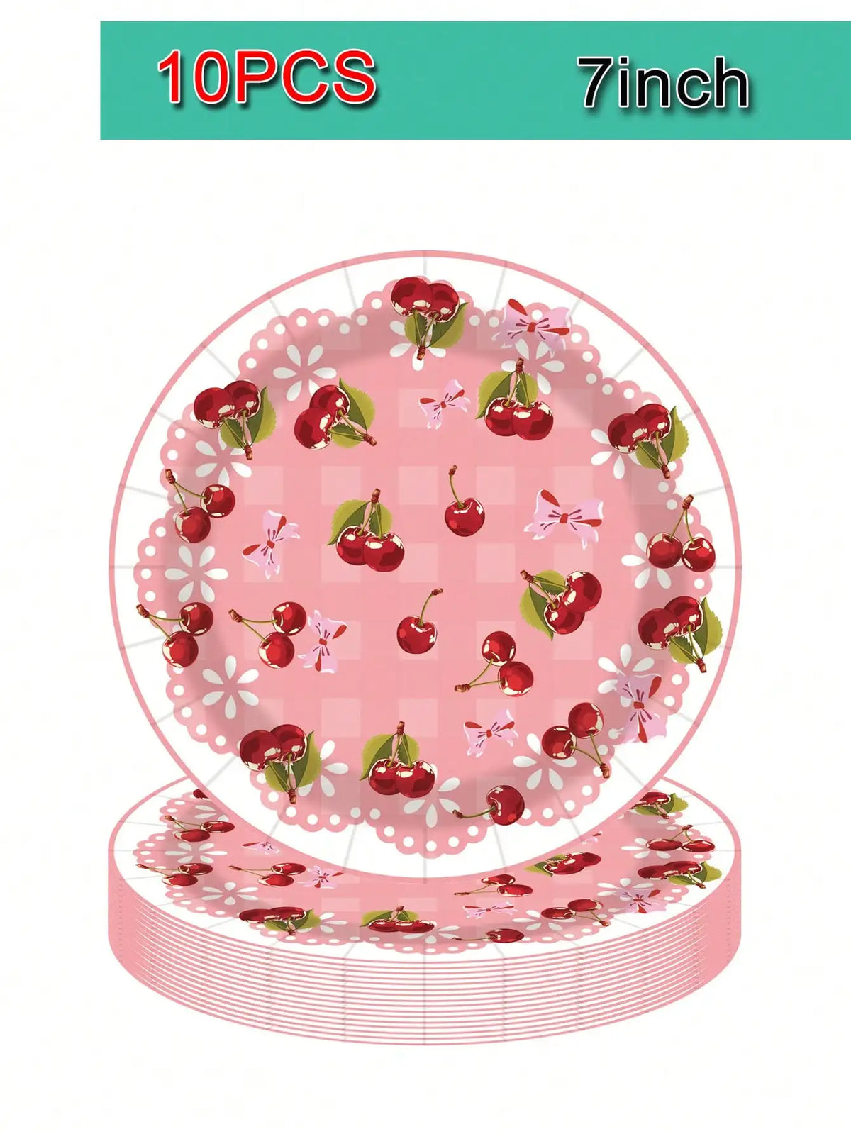 assiettes serviettes verres nappe fête anniversaire enfants école nouvelle année romantique vintage cerises fleurs