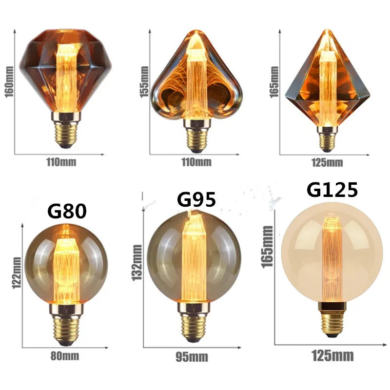 ampoules led décoratives vintage filaments dorés opaques 220v 249 lumens doré ambre echangement e27