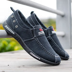 chaussures toile homme baskets décontractées mocassins bleu marine noir semelle souple antidérapante vintage