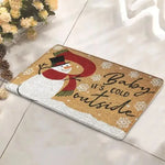 Détail du motif bonhomme de neige sur tapis décoratif
