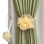 accessoires rideau fleurs artificielles couleurs multiples tissu coton plissé floral romantique fixations corde