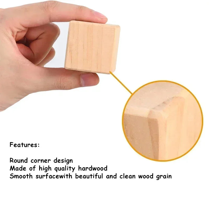 cubes bois naturel grain minimaliste rustique diy crafting painting decoration maison 3cm 35cm 4cm