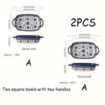 assiettes soupe vintage céramique fleur bleue rouge bordure ornée compatibles four lave vaisselle