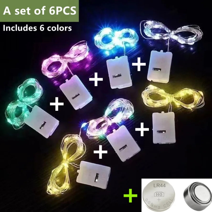 guirlande lumineuse led violet bleu moderne clips pièces rechargeables noël mariage