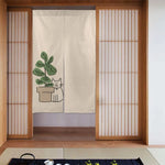 rideau porte moderne opacité beige chat pot plante polyester 120x65cm chambre salonhôtel