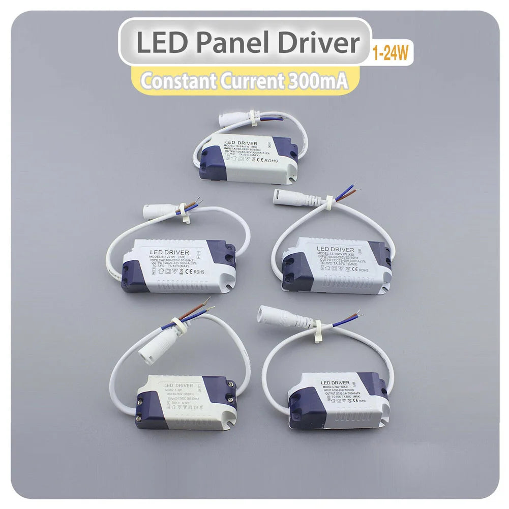 accessoires éclairage led driver 3w 47w 812w 1318w 1824w blanc gris moderne