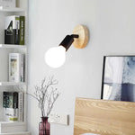 lampe murale moderne bois blanc noir minimaliste fixations vis chambre salon étude entree