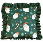 housse coussin patchwork noël blanc guirlande cloches branches baies étoiles décor maison festive 45x45cm