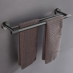 ensemble accessoires salle bain noir mat porte serviettes mural moderne métal brossé