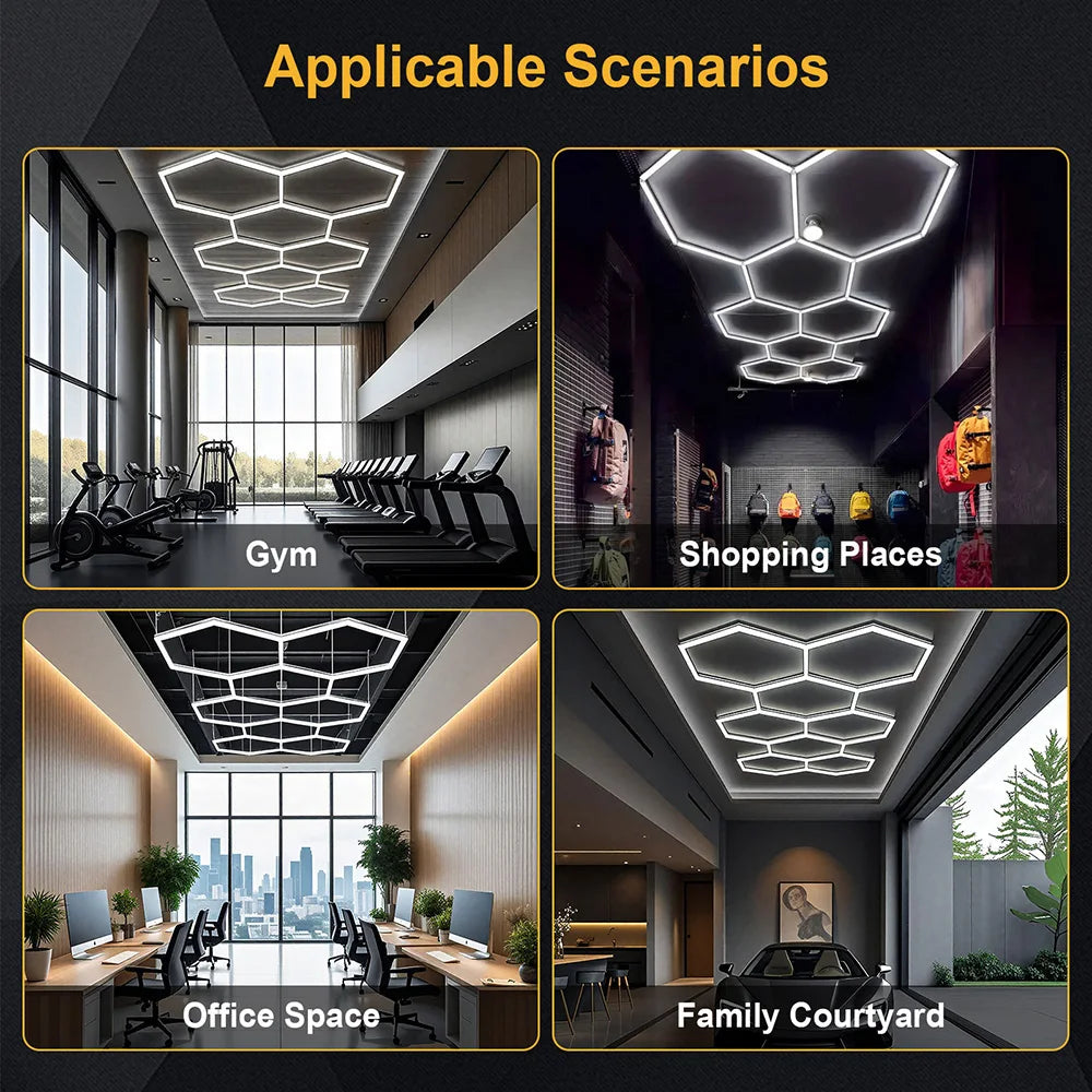 lampe led hexagonnelle blanc moderne sans cadre 110v 240v 6500k