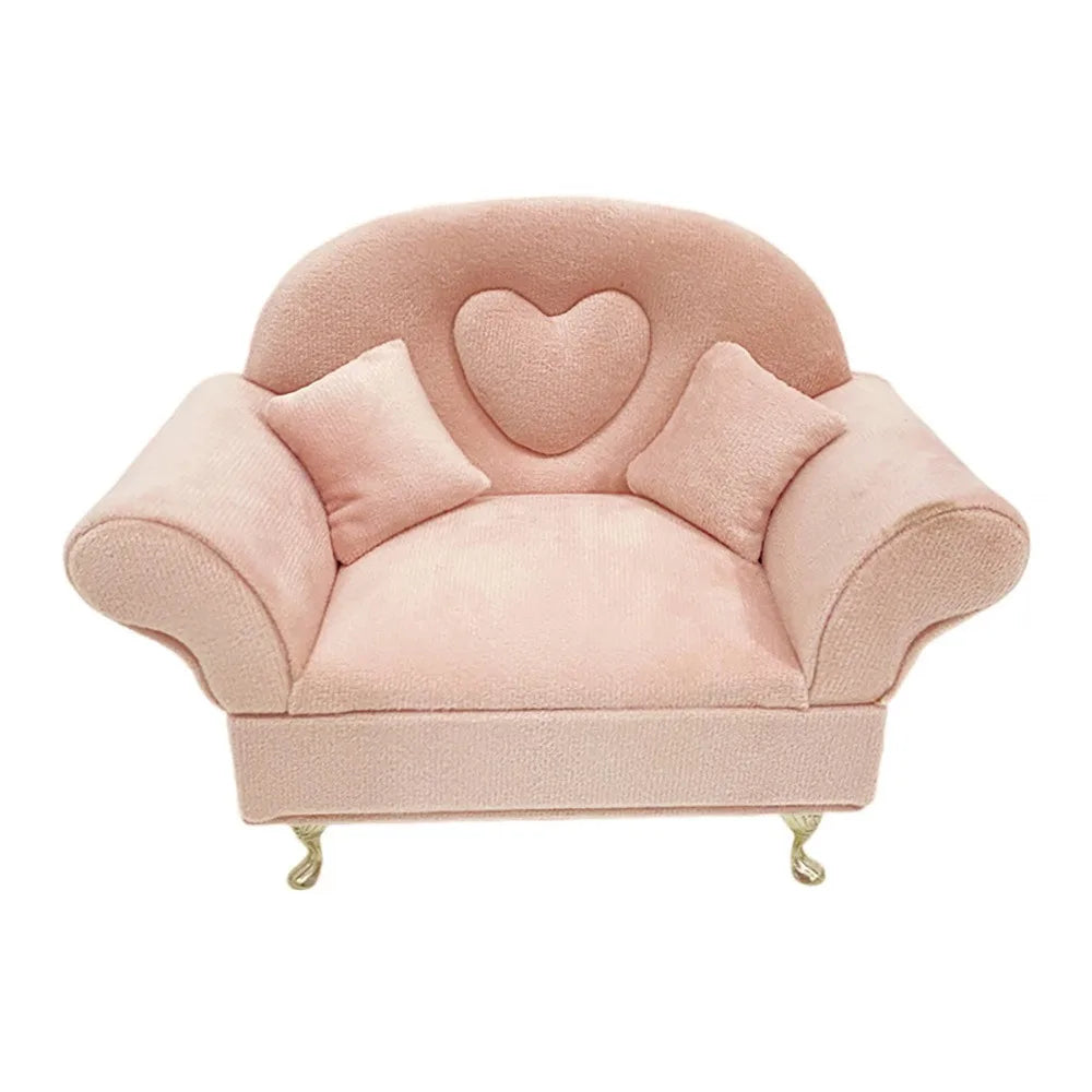 présentoir bijoux velours rose canapé armoire ensemble miniatures classiques pieds métalliques