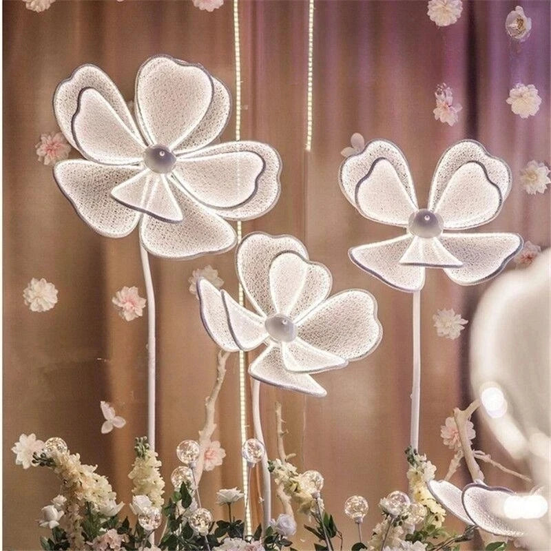 décoration festive fleurs artificielles lumineuses soie semi translucide intérieure romantique