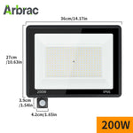 projecteur led motion sensor capteur mouvement lumière froide chaude ip66 étanche moderne extérieur jardinôtel