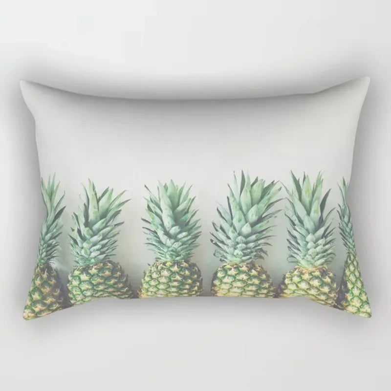 coussin rectangulaire décoratif motif feuilles tropicales fleurs papillons moderne chambre salon maison 30x50cm