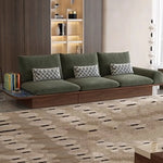 canapé lit moderne bois tissu composite beige marron foncé tissu uni imprimé 2000 2400
