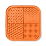tapis léchage silicone animaux chiens chats distraction bain ventouses hexagones violet bleu orange moderne