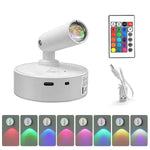 projecteur led réglable rechargeable détecteur mouvement télécommande blanc noir moderne chambre coucher