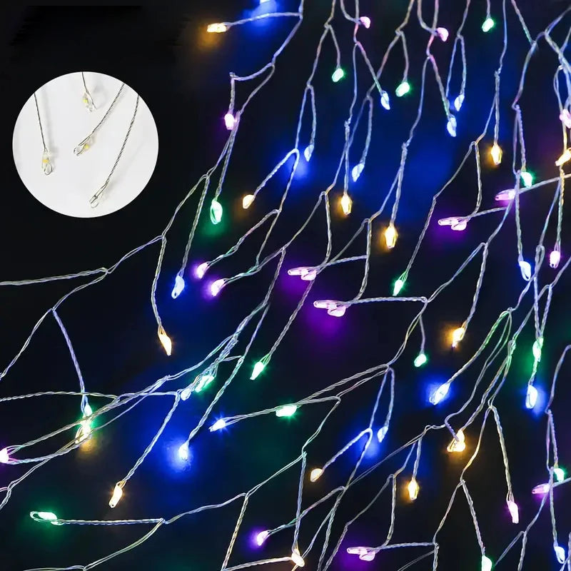 guirlande lumineuse solaire imperméable led multicolore blanc chaud moderne décoratifextérieur willow jardin fleurs cloche