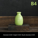 vase céramique moderne rose blanc jaune vert bleu clair ridé opaque