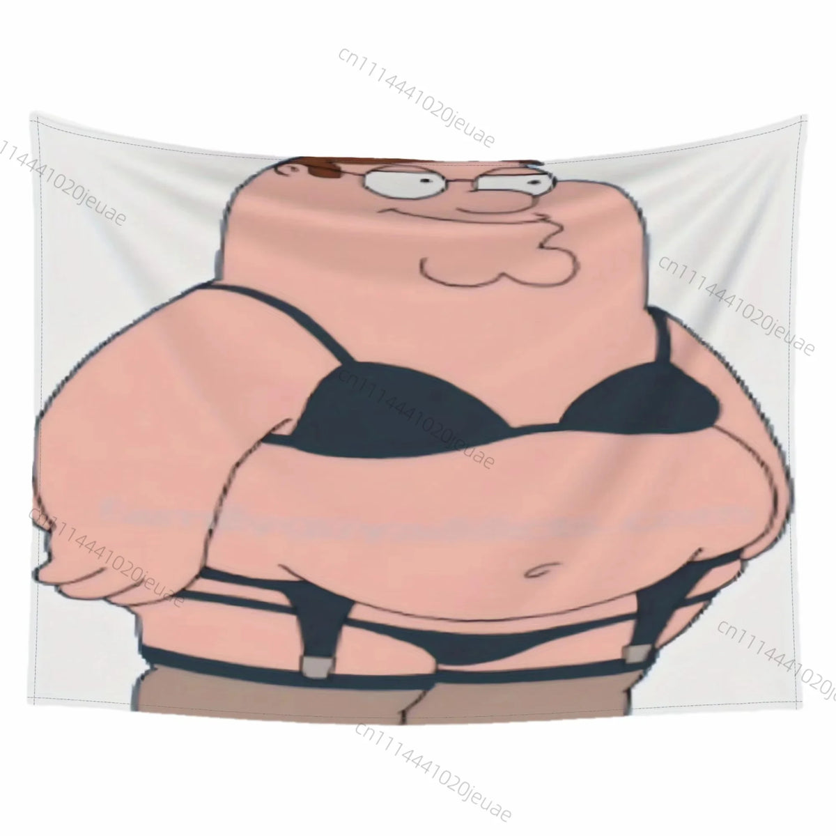 tapisserie murale moderne peter griffin rose noir blanche imprimée polyestère lavable machine 180cm 150cm