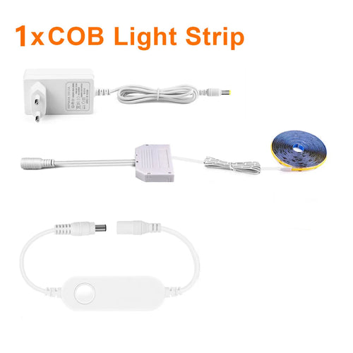 ruban lumineux led cob intelligent blanc adhésif cuisine armoire garde robe commande vocale
