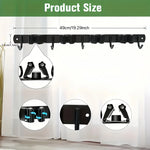 organisateur mural noir outils jardin fentes crochets rangement garage industriel multifonctionnel