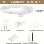 rails rideau flexible noir blanc rouleaux crochets supports vis ancrages plâtre moderne fonctionnel