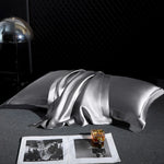 housse coussin soie mûrier gris métallisé satinée contemporaine non toxique environnement