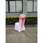 décoration événementielle mariage nœuds papillon rubans organza transparent orange bleu violet rose blanc sièges