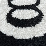 tapis noir géométrique blanc doux antidérapant vinyle polyester moderne