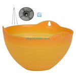 Cache pot suspendu moderne orange bleu rose jaune ridé opale chaîne