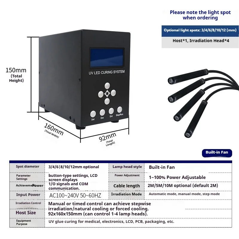 lampe polymérisation uv led professionnelle écran lcd adhésifs photosensibles machine noire