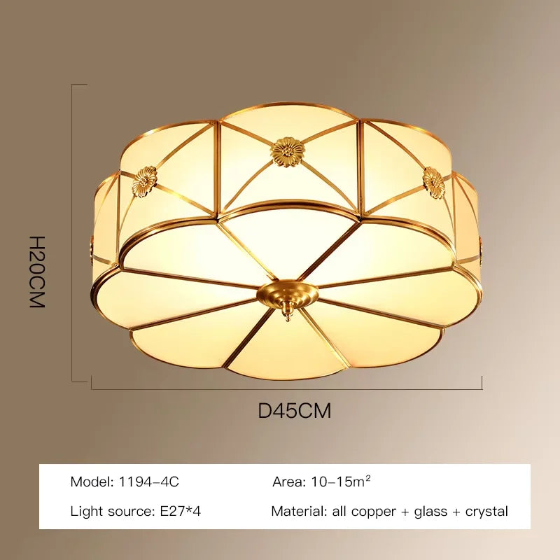 plafonnier moderne cuivre doré hexagonal transparent classique éclairage quotidien led 90 260v e27